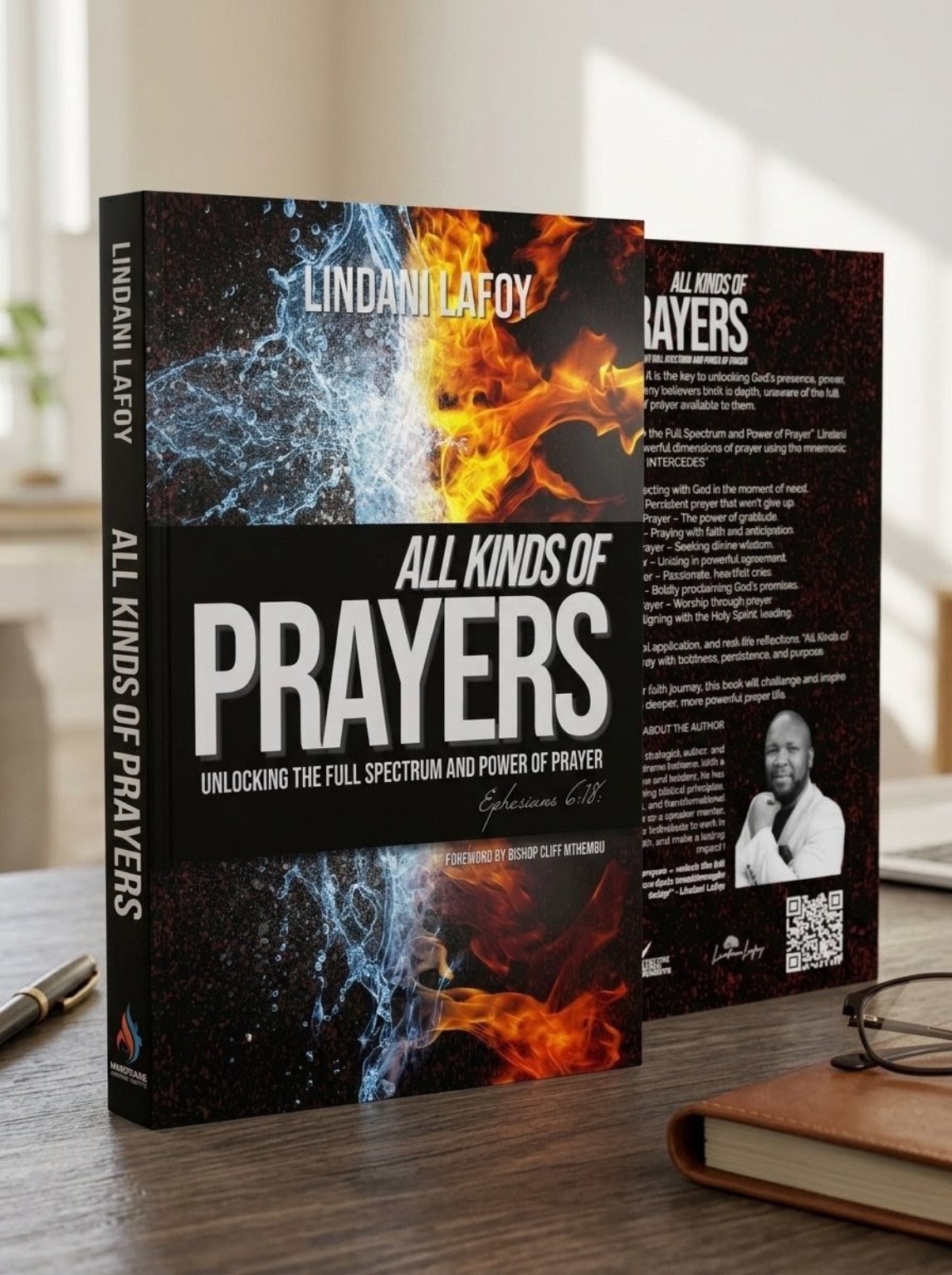 All Kinds of Prayers by Lindani Lafoy book cover mock-up